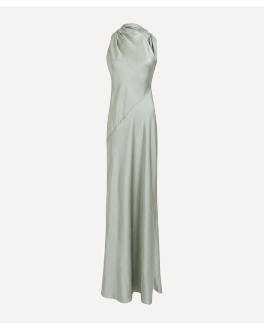 Significant Other Green Women's Annabel Sage Satin Dress 8