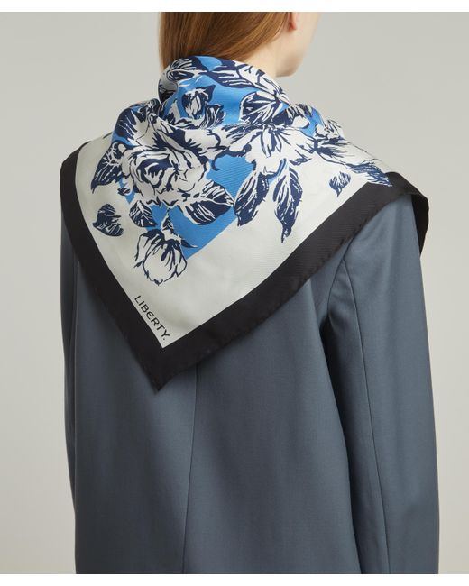 Liberty Blue Women's Carline Bloom 70x70 Silk Scarf One Size