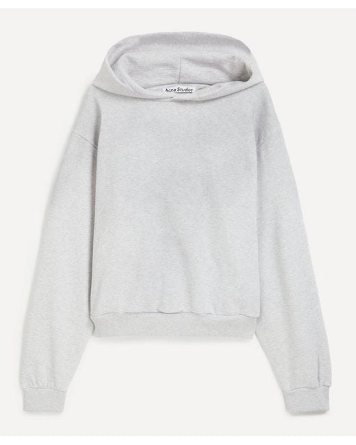 Acne White Logo Stamp Hoodie for men