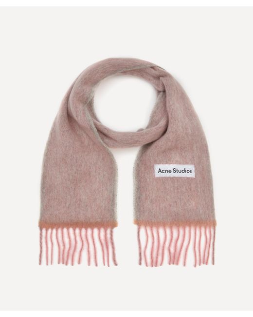 Acne Pink Women's Narrow Wool-mohair Scarf One Size