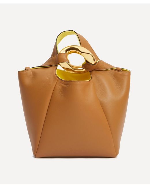 J.W. Anderson Brown Chain Link Leather Pochette Bag