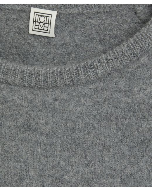 Totême  Gray Women's Crew-neck Wool Knit Sweater Xl