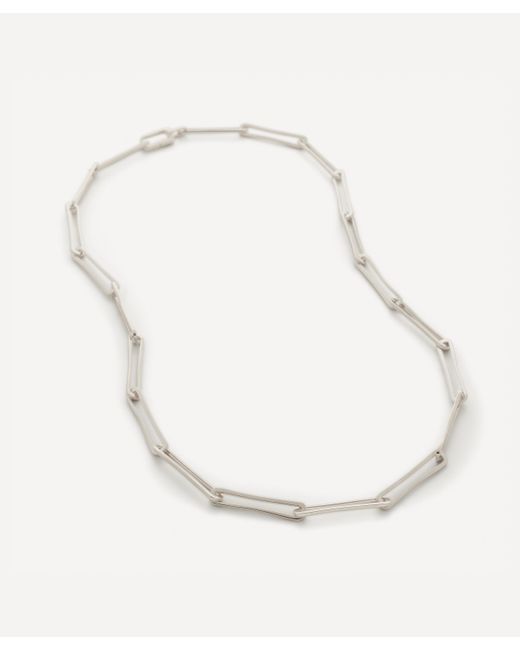 Monica Vinader Alta Textured Chain Necklace, Silver at John Lewis & Partners