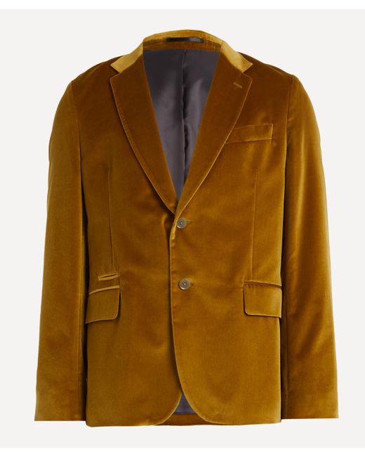 Paul Smith Brown Mens Chartreuse Velvet Two-button Blazer 40/50 for men