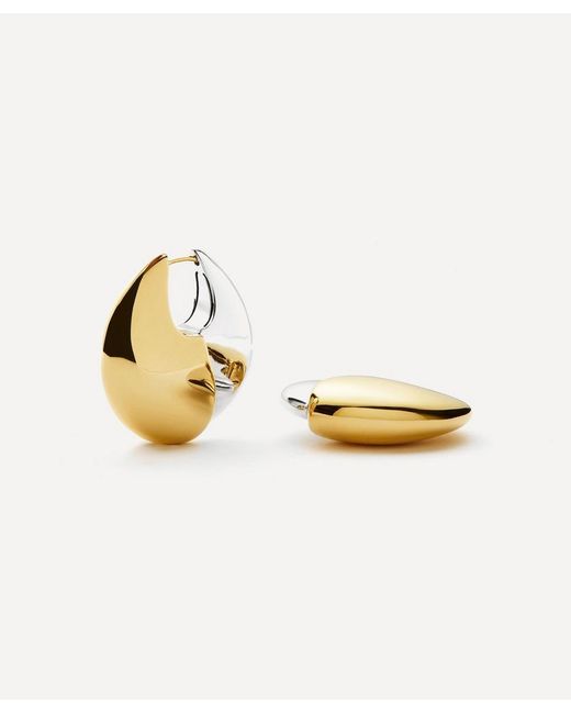 Missoma Metallic Mixed Metal Sculptural Pebble Large Hoop Earrings