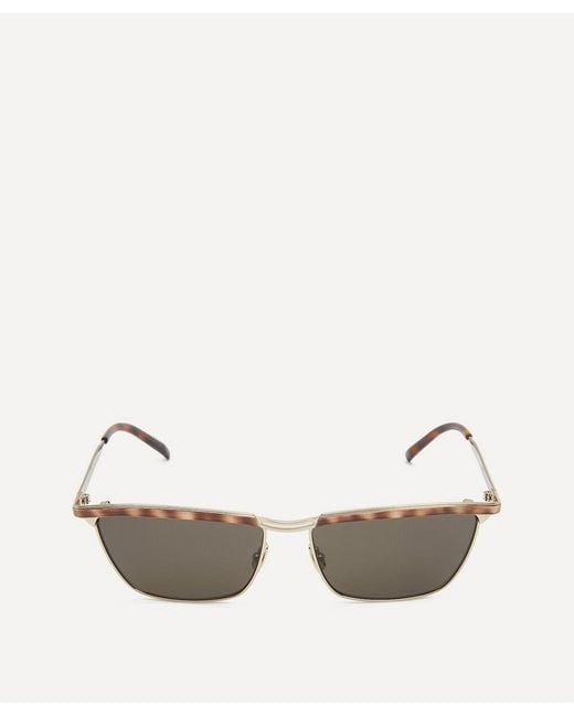 Saint Laurent Natural Double Bridge Metal Sunglasses