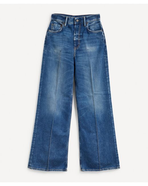 Acne Blue Wide-cut Pintuck Jeans 23 - 34