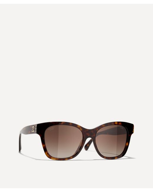 Chanel Brown Women's Square Acetate Sunglasses