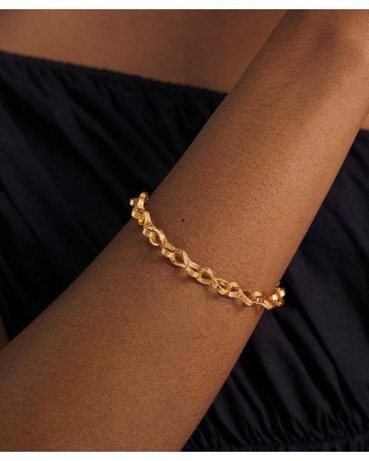 Monica Vinader Metallic 18ct Gold-plated Vermeil Silver Infinity Link Chain Bracelet S-m