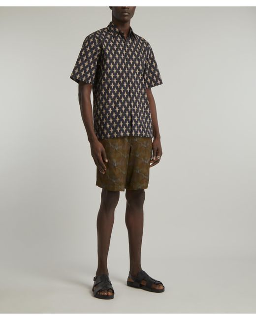 Dries Van Noten Black Mens Short Sleeve Printed Shirt 38/48 for men
