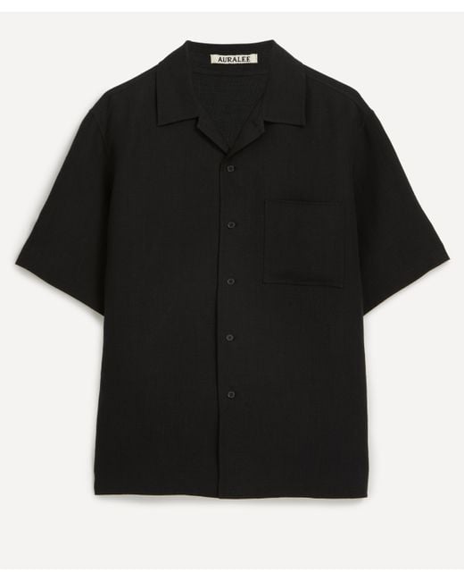 Auralee Black Mens Double Cloth Linen Hand-sewn Shirt 17 for men