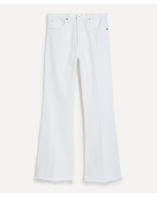 FRAME White The Lax High-Rise Flare Jeans