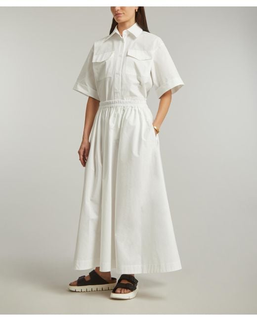 ALIGNE White Women's Natalie Midaxi Cotton Poplin Skirt 8
