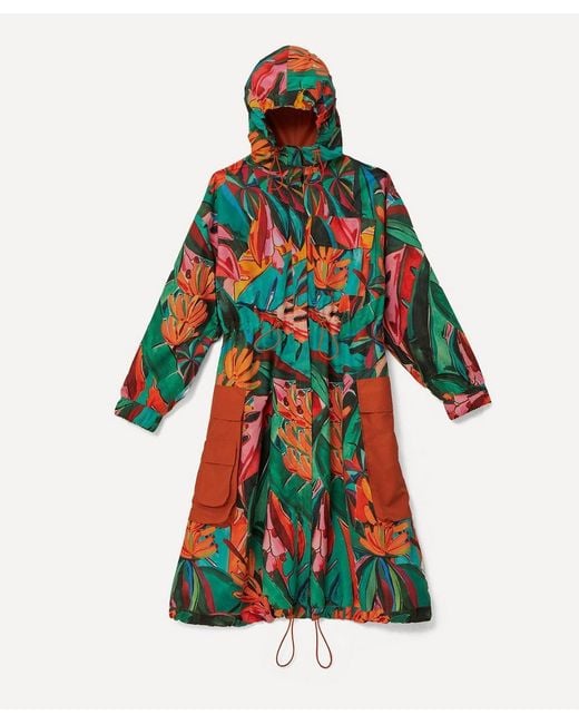 Farm Rio White Banana Foliage Maxi Raincoat