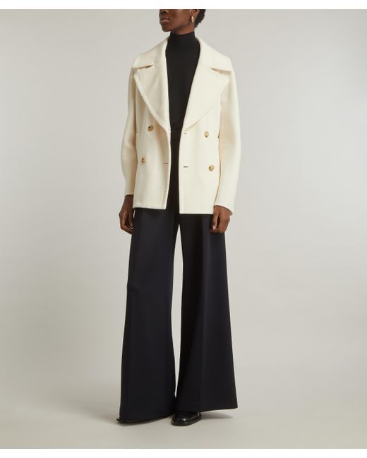 Max Mara Natural Women's Edgard Wool And Cashmere Short Coat 6