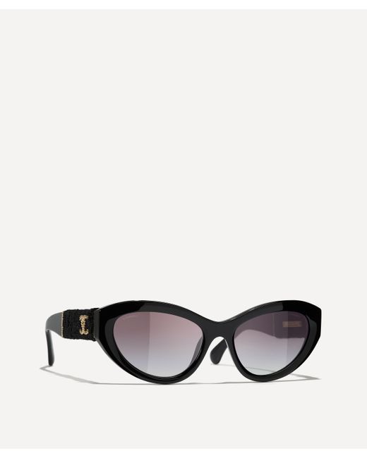 Chanel Black Women's Cat Eye Sunglasses One Size