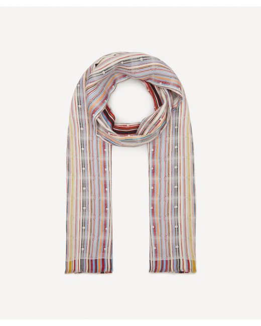 Paul Smith Geo Jacquard Silk-blend Scarf in Red for Men | Lyst
