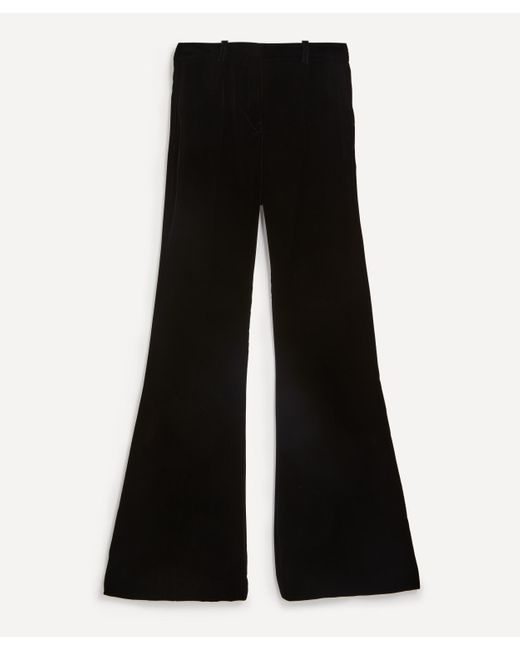 Nina Ricci Black Women's Bootcut Fluid Velvet Trousers 12