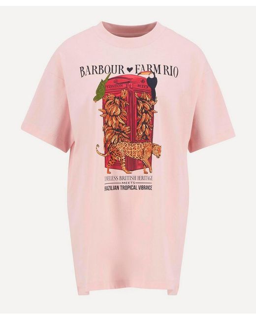 Barbour Pink X Farm Rio Maria Clara Graphic T-Shirt