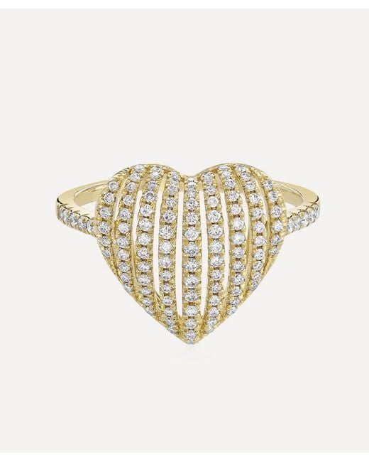 Roxanne First White 14Ct Diamond Heart Basket Ring