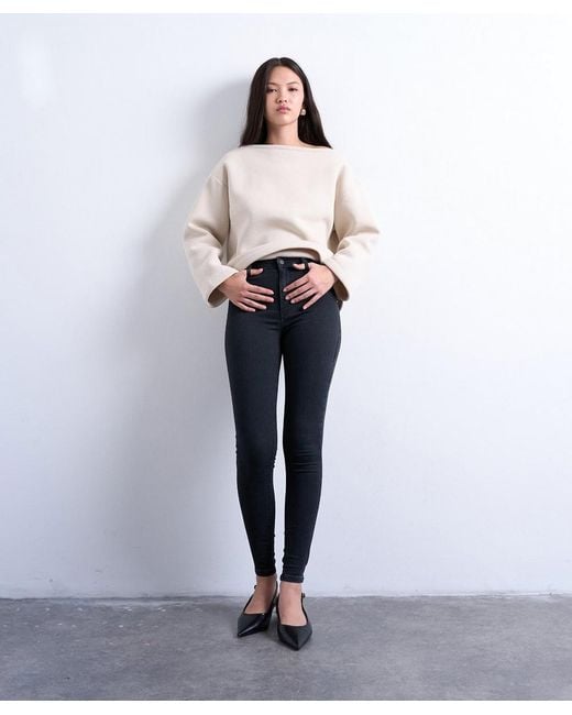 TOPSHOP Women's White Joni High-Rise Super-Skinny Jeans