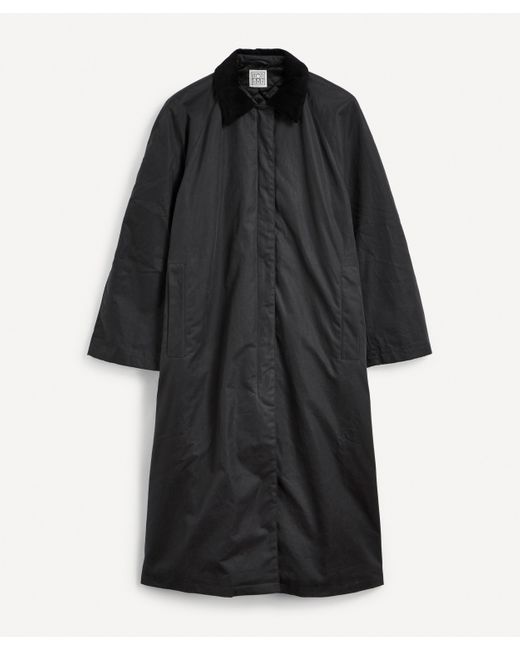 Totême Cotton Country Coat in Washed Black (Black) | Lyst
