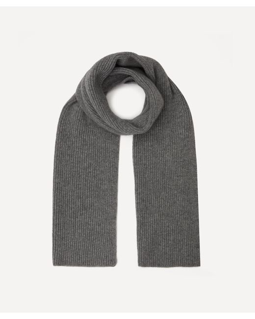 Christys' Gray Ribbed Cashmere Scarf One