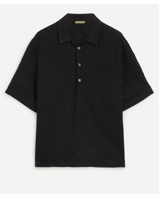 Barena Black Mens Mola Linen Shirt 40/50 for men
