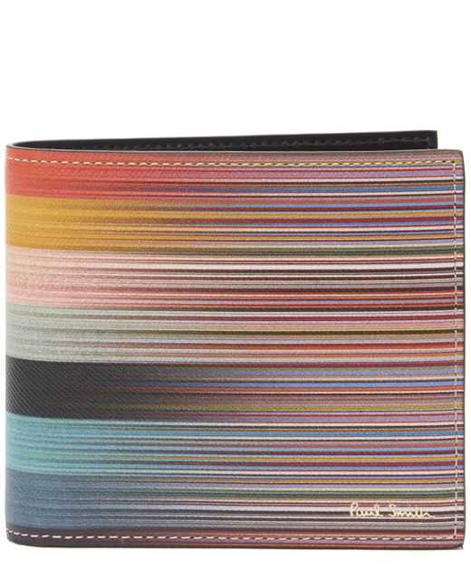 Paul Smith Multicolor Men's Leather 'artist Stripe' Billfold And Coin Wallet for men
