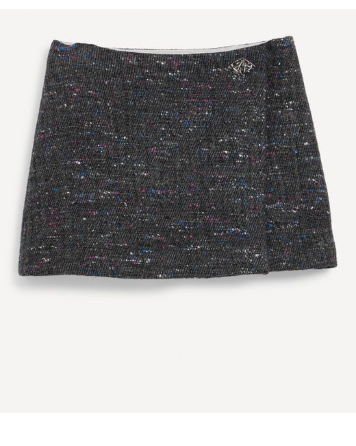 Ganni Black Women's Multi-wool Mini-skirt 10
