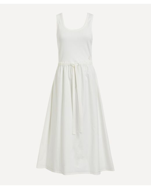 Moncler White Women's Drawstring-waist Tank Dress