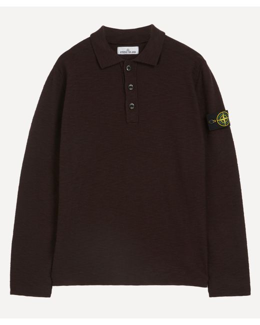 Mens long sleeve stone island polo top