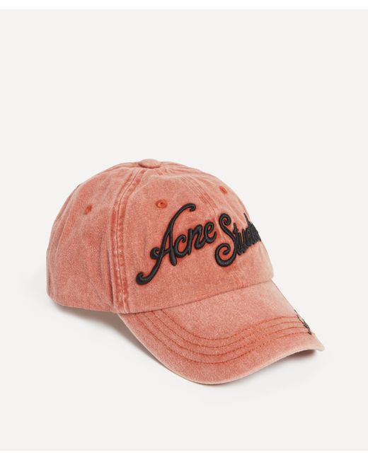 Acne Pink Women's Logo Washed Cotton Baseball Cap One Size