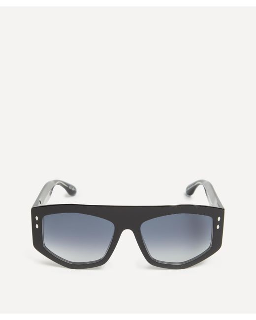 Isabel Marant Gray Women's Acetate Geometric Black Sunglasses One Size