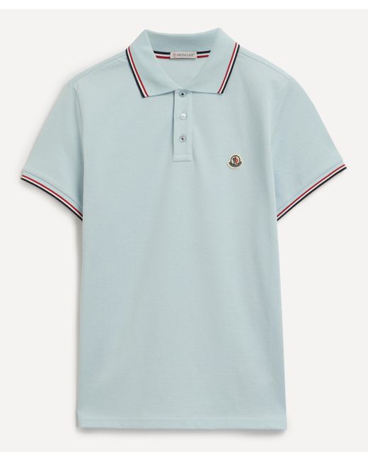 Moncler Blue Mens Logo Polo Shirt for men