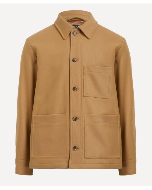 A.P.C. Brown A. P.C. Emile Wool-Blend Jacket for men