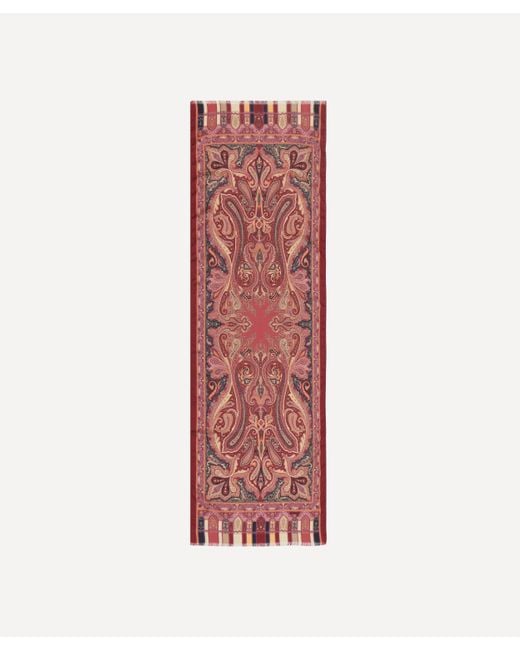 Etro Red Women's Core Paisley Print Scarf One Size