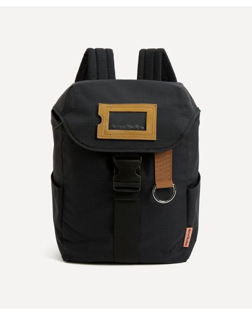 Acne Black Mens Ripstop Backpack One Size for men