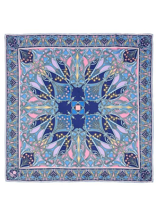 Liberty Blue Ianthe Star 90 X 90Cm Silk Twill Scarf