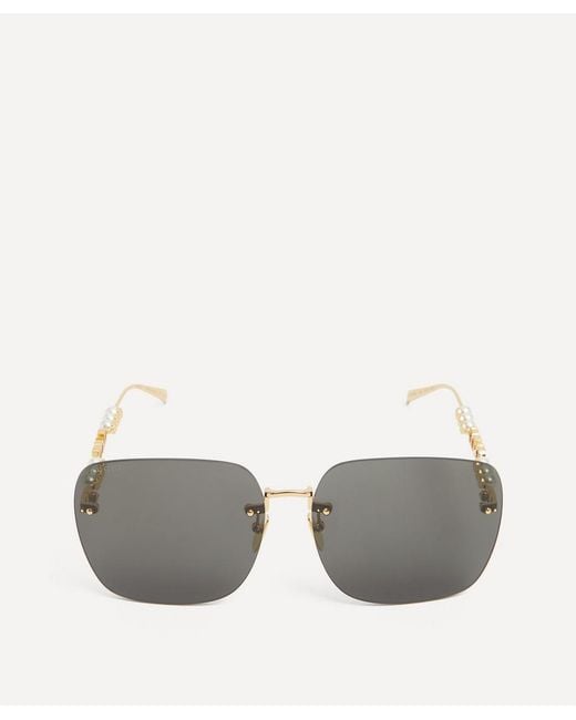 Gucci Gray Rectangular Sunglasses