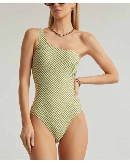 Peony Green Women's Verde One Shoulder Swimsuit Xs