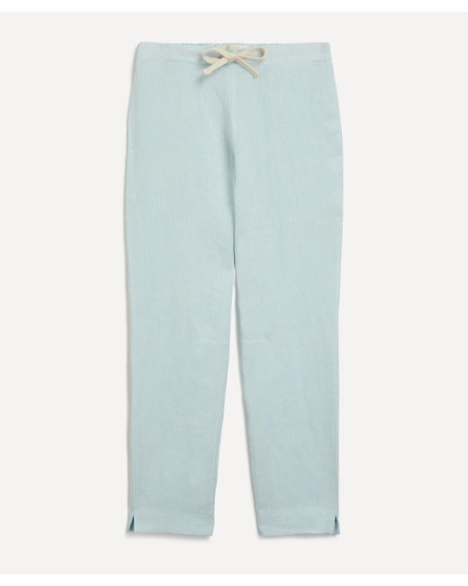 Marane Mens Sky Blue Elasticated Linen Trousers Xl for men