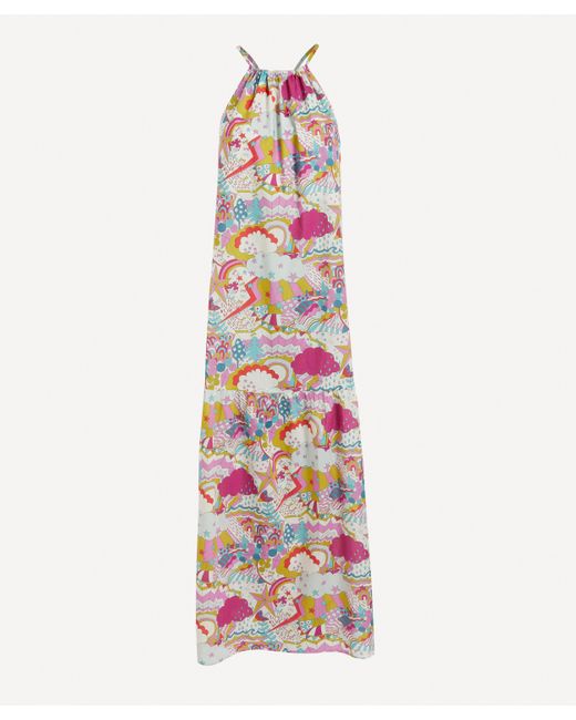 Gant Pink Liberty Printed Strap Maxi-dress
