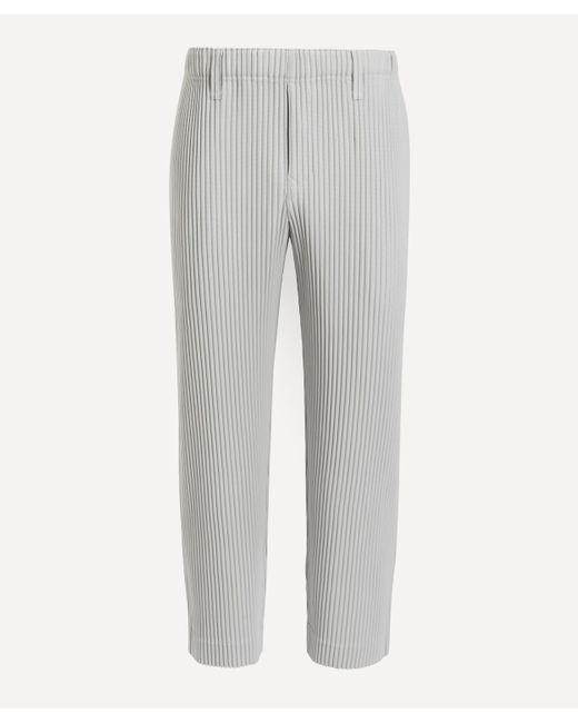 Homme Plissé Issey Miyake Gray Mens Core Pleated Straight Leg Trousers 2 for men