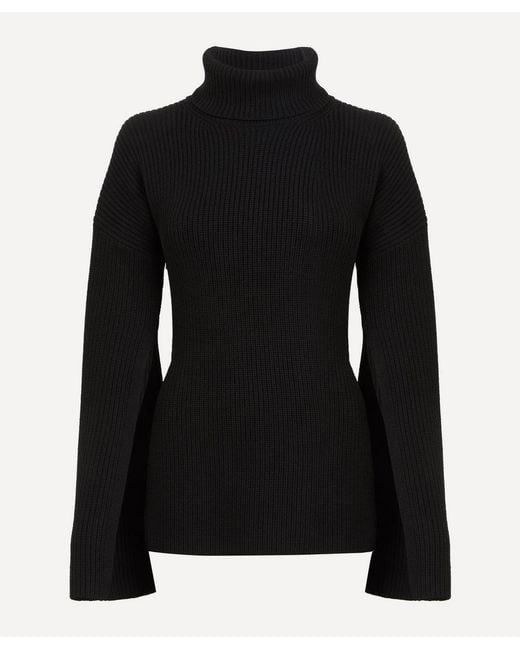 Totême  Black Slit Sleeve Knit Jumper