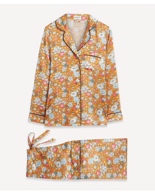 Liberty Natural Betsy Silk Satin Pyjama Set