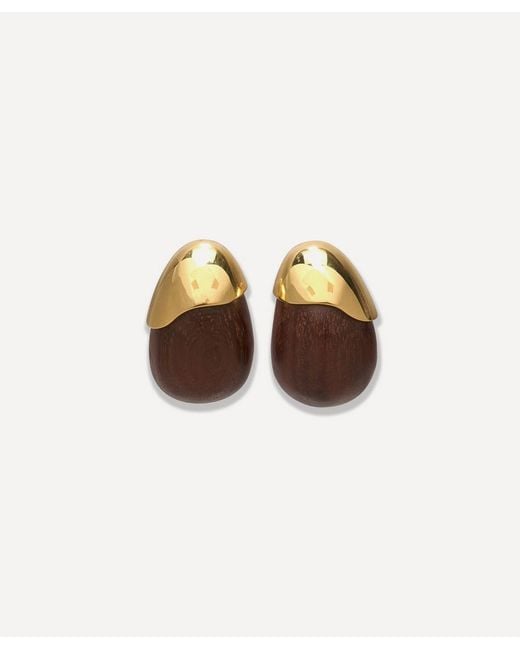 Lizzie Fortunato Brown 24Ct-Plated Toro Drop Earrings