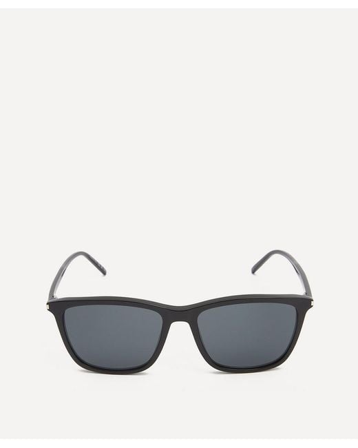Saint Laurent Gray Square Acetate Sunglasses