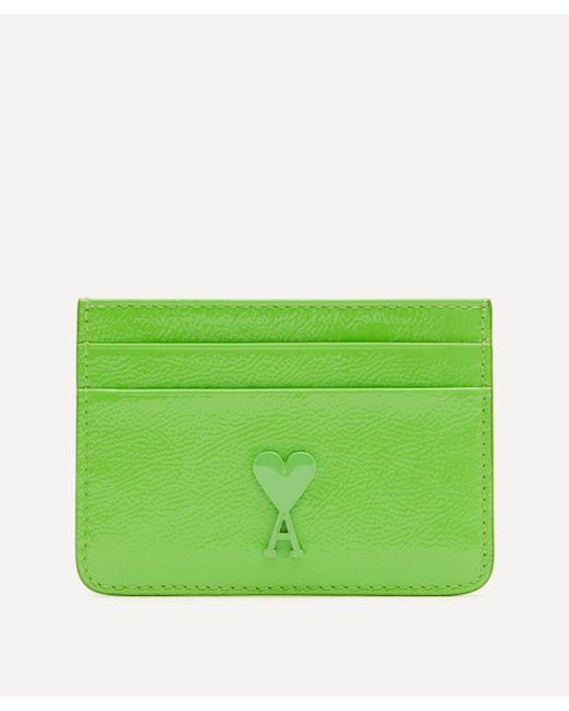 AMI Green Women's Patent Leather Card Holder