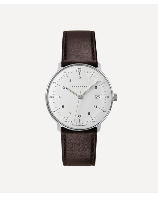 Junghans Max Bill Matt Silver plated Quartz Watch in White for Men